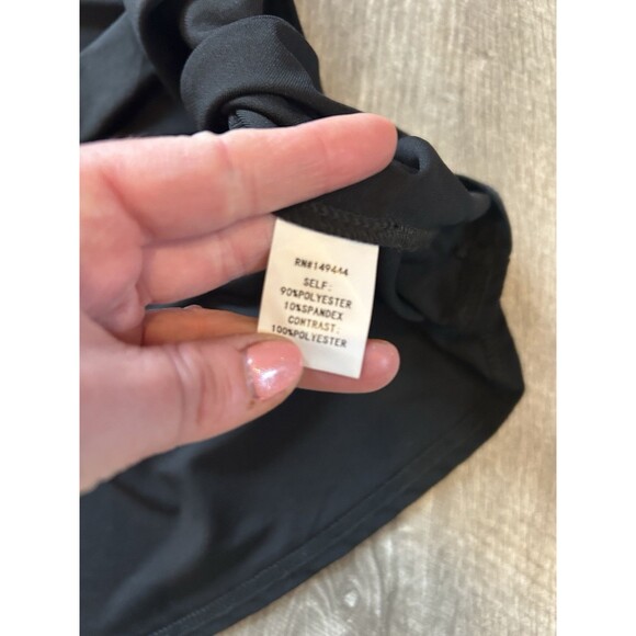 WOMENS SIZE MEDIUM BLACK MESH TRIM BELL SLEEVE DRESS - Picture 10 of 10